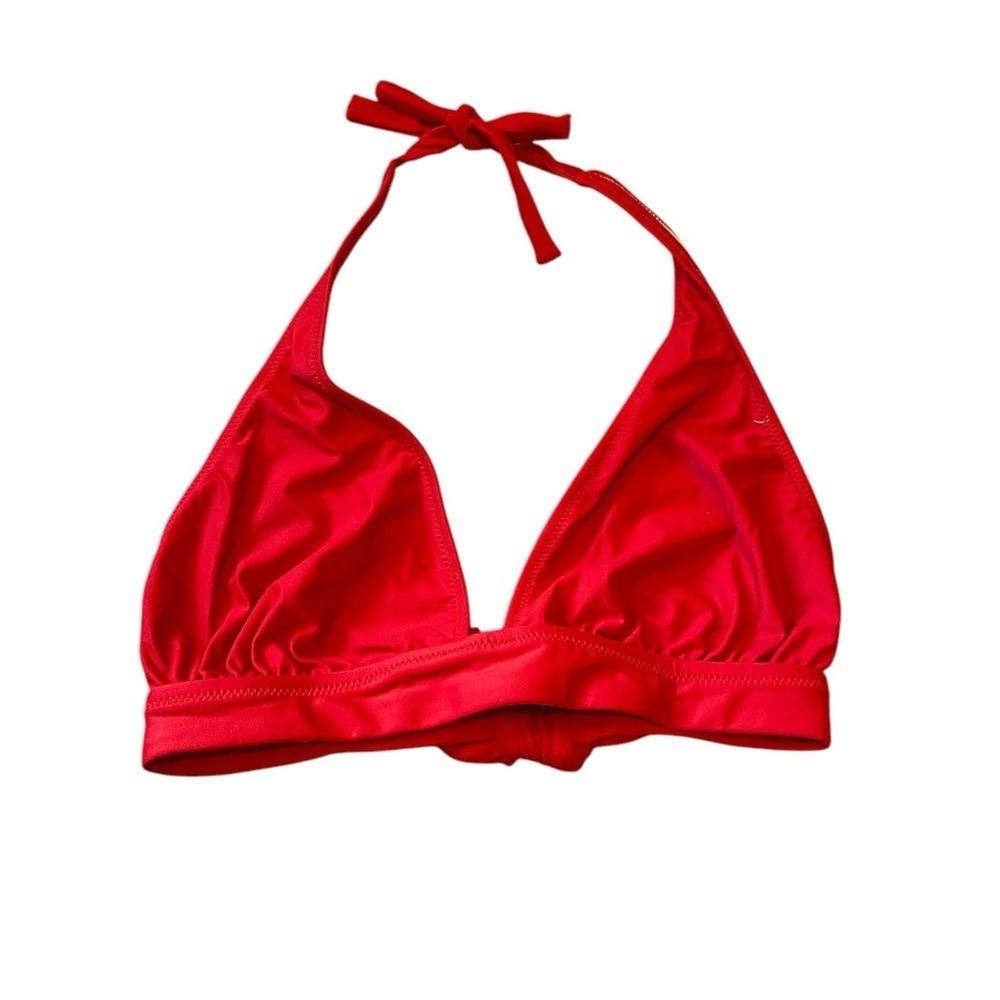 J.Crew halter tie back bikini top red XS